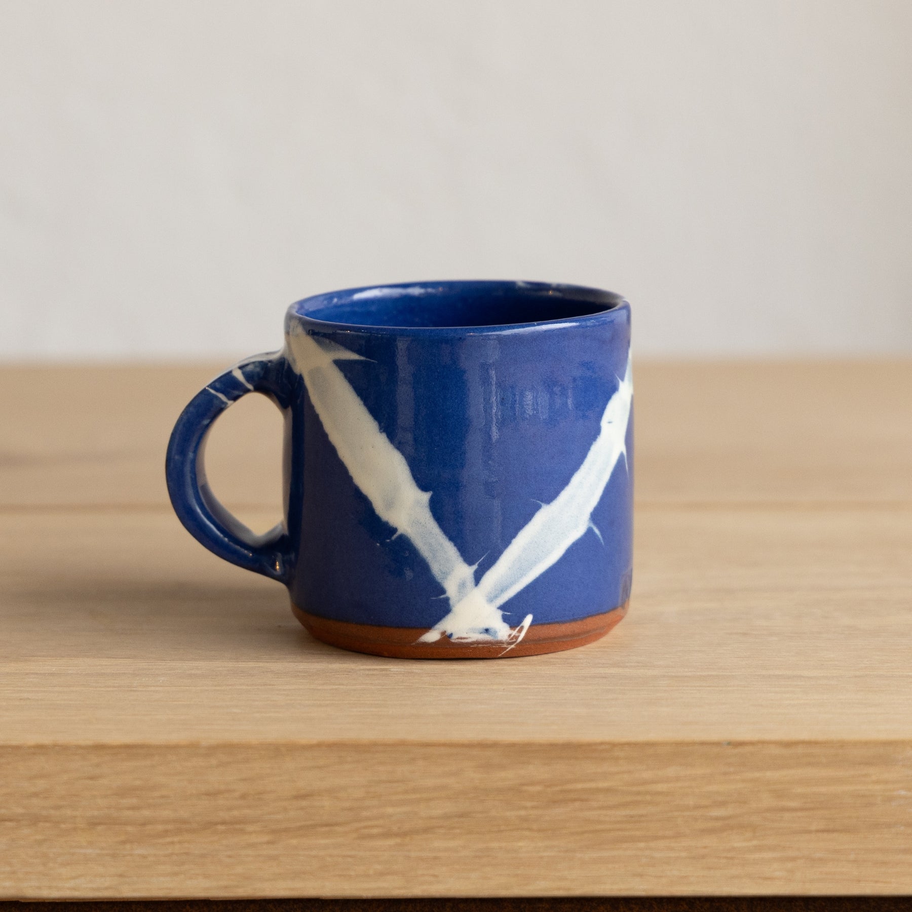 Ceramic Mugs Donegal Pottery Cobalt Blue White Stripe